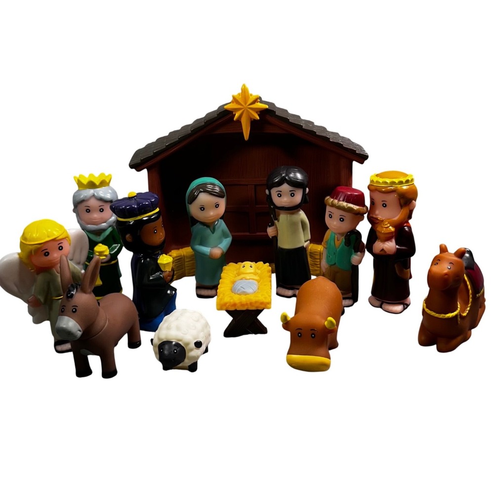 Hobby‎ Lobby Children's Nativity Set 13 Piece Plastic Christmas Manger Scene